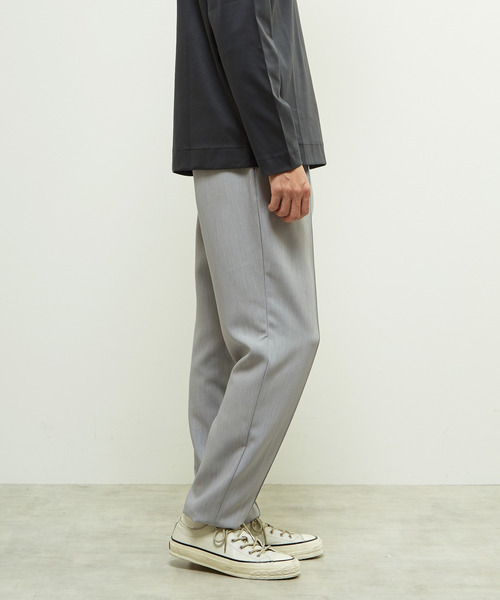 MEN'S MELROSE スラックス TRダブルクロスクリースステッチテーパード