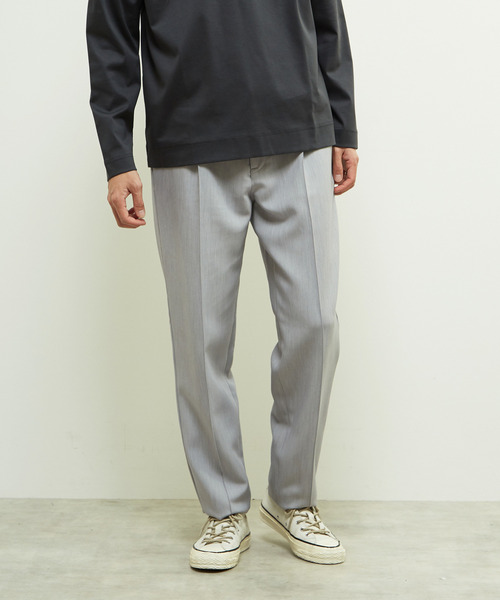 MEN'S MELROSE スラックス TRダブルクロスクリースステッチ