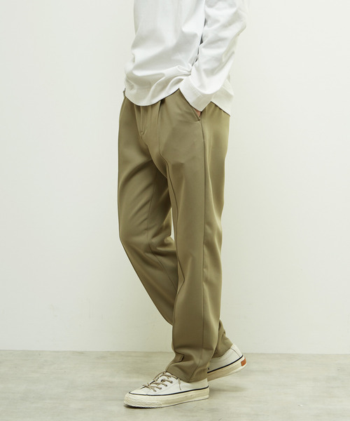 MEN'S MELROSE スラックス TRダブルクロスクリースステッチ