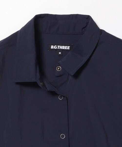 ブラウス シャツ B.G.THREE / ALL TIME ハイストレッチギャザーシャツ レディース