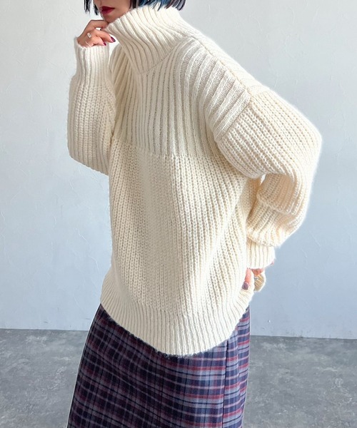 「PAGEBOY」 タートルネックニット FREE ピンク レディース_画像2