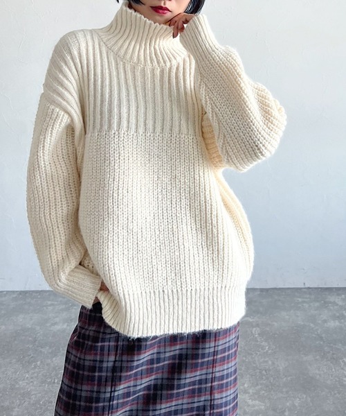 「PAGEBOY」 タートルネックニット FREE ピンク レディース_画像3