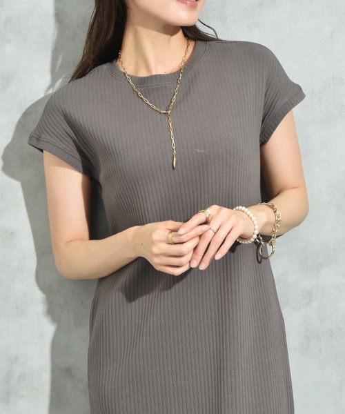 INTERPLANET ワンピース 「CLOCHE」カップ付リブ
