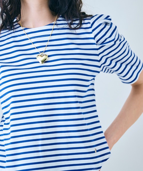 tシャツ タックボリュームスリーブカットソー レディース