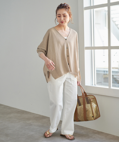 spick&span ギマコットンオーバーサイズカーディガン Spick＆Span カーディガン 手洗い可 / ギマコットンオーバー