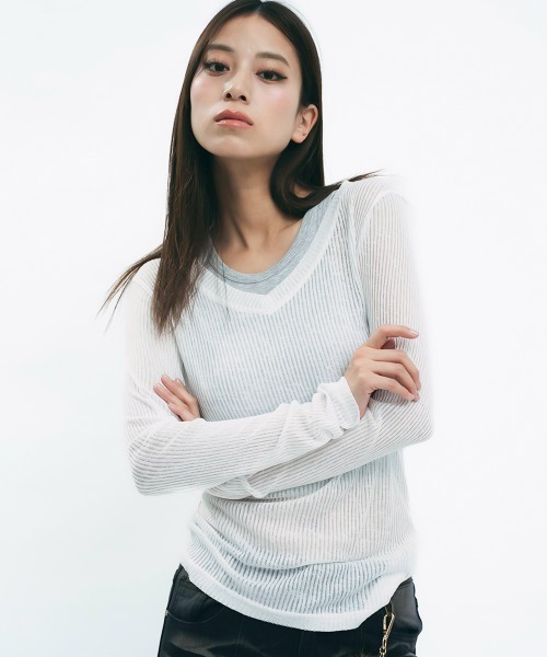 Clum ニット セーター Sheer knit top / シアーニットトップス