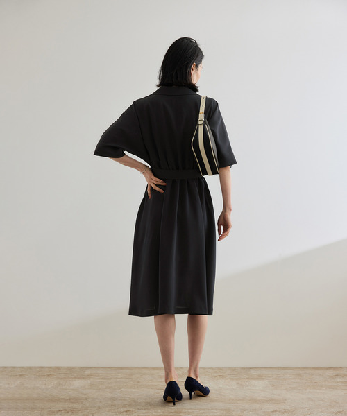ROPE'（ロペ） ワンピース 半袖 「洗える」サファリシャツワンピース