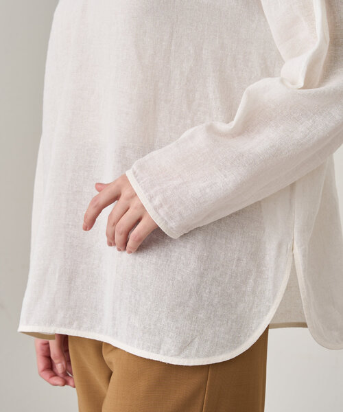 Loungedress ブラウス シャツ メッシュリネン2WAYルーズプル