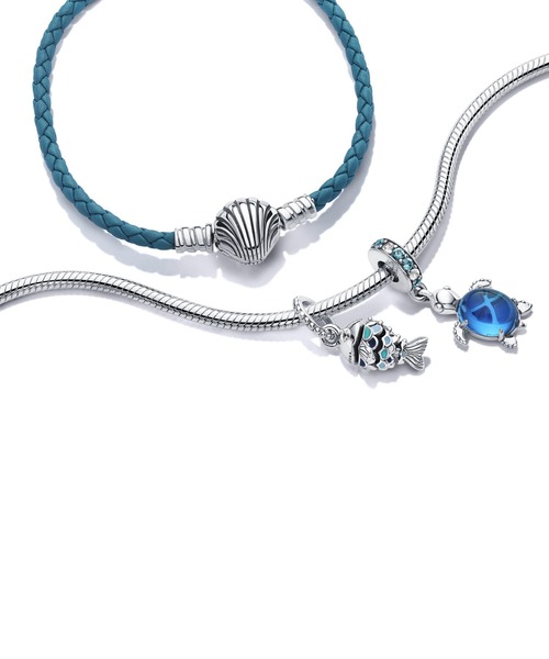 aaページ pandoraブレスレット Double Black Leather Bracelet