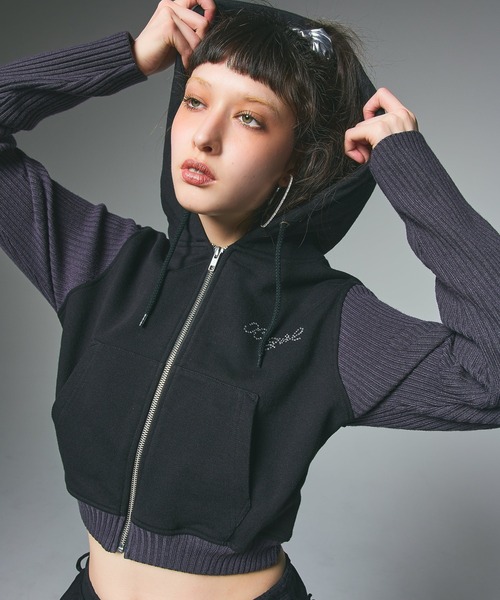 X-girl - XGirlパーカー X-girl STAR LOGO ZIP UP HOODIE（パーカー）｜X-girl（エックス