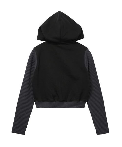 X-girl パーカー SWEAT AND KNIT ZIP UP HOODIE レディース