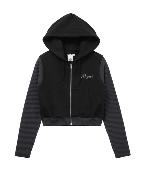 トップス BY X-GIRL FOR X ZIP UP SWEAT HOODIE X-girl パーカー BY X-GIRL FOR X ZIP UP SWEAT HOODIE
