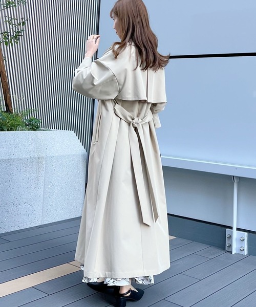「mysty woman」 トレンチコート FREE ライトカーキ レディース_画像3