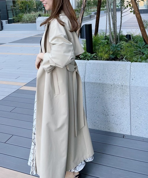 「mysty woman」 トレンチコート FREE ライトカーキ レディース_画像4