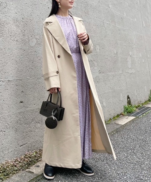 「mysty woman」 トレンチコート FREE ライトカーキ レディース_画像9