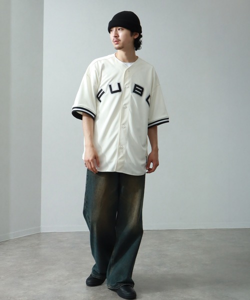 FUBU ベースボールシャツ 3XL相当 FUBU ベースボールシャツ 半袖 ジャージ 野球 ゲームシャツ