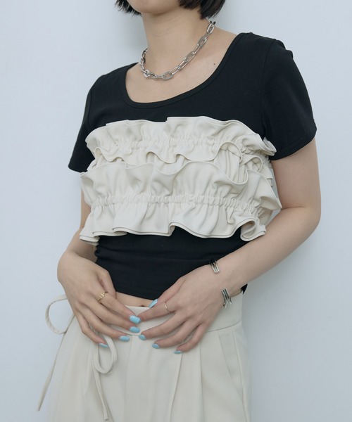 tiit tokyo フリルブラウンビスチェ knit bustier – tiit tokyo