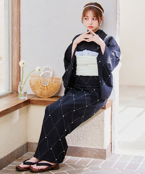 くぎづけ浴衣 セパレート 一人で簡単に着付けができる セパレート浴衣4点セット（トップス