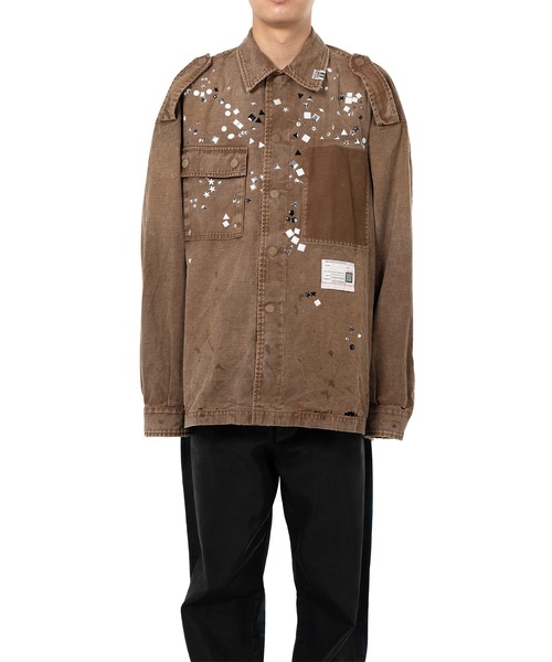 シャツ Embellished Military Shirt メンズの画像