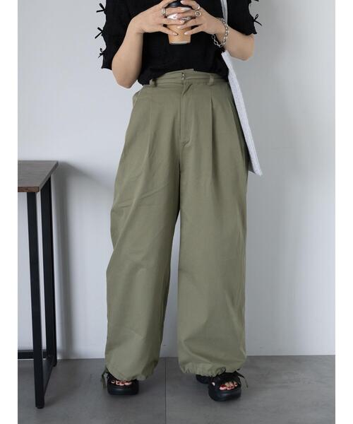 ehka sopo（エヘカソポ） パンツ 裾ドロストペインターパンツ