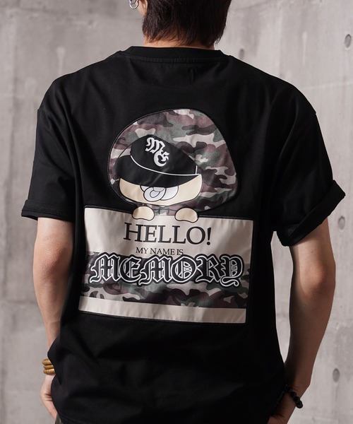 メガバス ロゴ Tシャツ 胸元刺繍 半袖 黒Mサイズ バックプリント有 新品未着 MEMORY tシャツ 「MEMORY」カモフラバブ 半袖 Tシャツ / Camouflage