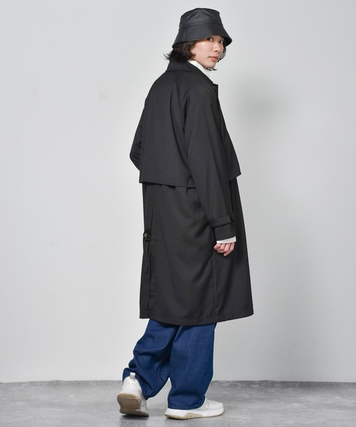 「H.H.M.」 ステンカラーコート M ベージュ メンズ_画像5