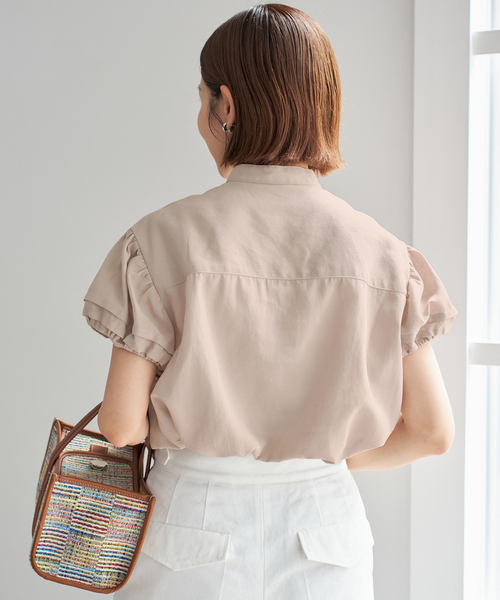 IENA ブラウス シャツ パフスリーブ半袖ブラウス レディース