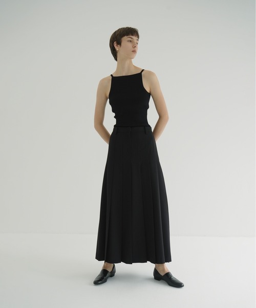 CLANE（クラネ） タンクトップ ノースリーブ BOAT NECK BACK OPEN KNIT