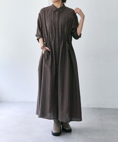 ear PAPILLONNER ワンピース ドロストシャツワンピース「SUM1