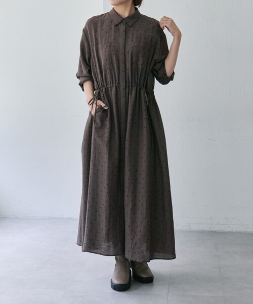 ear PAPILLONNER ワンピース ドロストシャツワンピース「SUM1