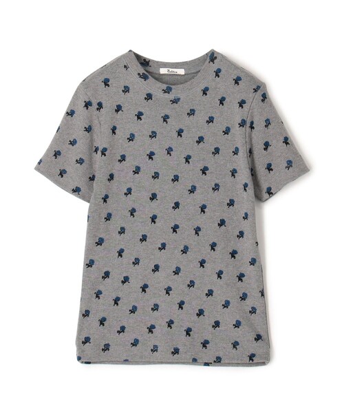 tシャツ コットンモダールフライス フラワープリント Tシャツ レディースの画像