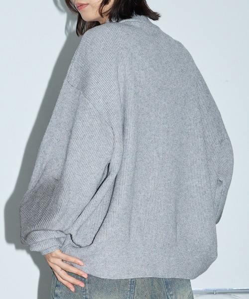 美品✨ザノーネ 大きいサイズ ドライバーズニット ダブルジップアップ グレージュ ZANONE（ザノーネ）5ゲージウールソリッドスタンドカラードライバーズ