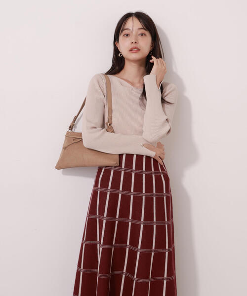 プロポーション ボディドレッシング（PROPORTION BODY DRESSING）/チェック柄ジャガードニットワンピース 25AW PROPORTION BODY DRESSING（プロポーションボディドレッシング