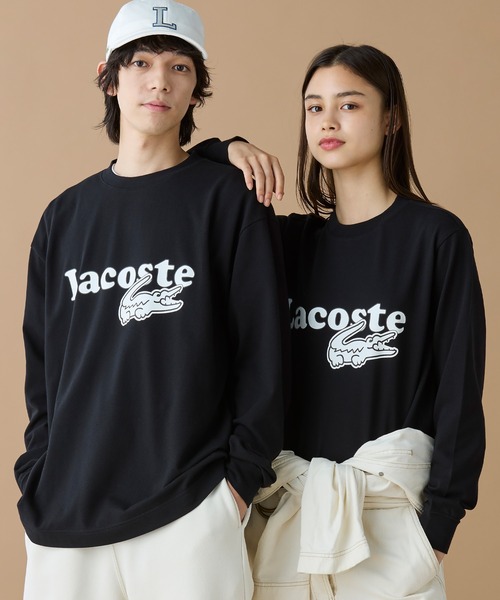 LACOSTE 鹿の子地 ロングスリーブ 白&黒の2点セット LACOSTE 鹿の子地 ロングスリーブ 白&黒の2点セット 鹿の子地ロング