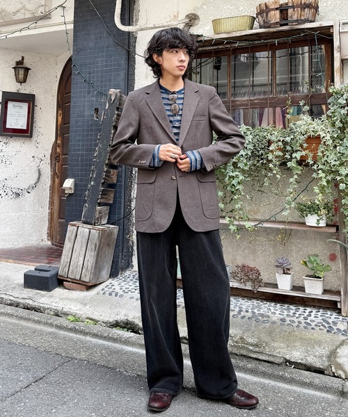 NAKER パンツ ワイドストレートコーデュロイパンツ メンズ レディース