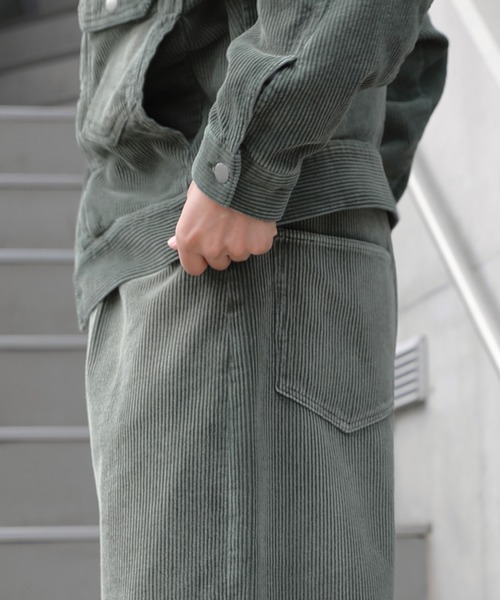 NAKER ワイドパンツ パンツ ワイドストレートコーデュロイパンツ