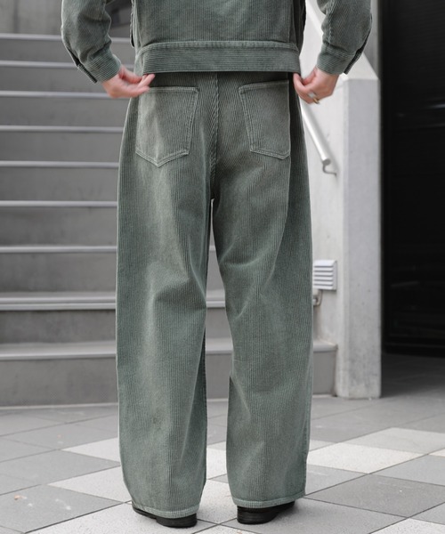 NAKER パンツ ワイドストレートコーデュロイパンツ メンズ レディース