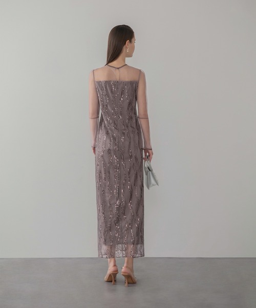 Leja（レジャ） ドレス 「LEJA」シアーケープスパンコールIライン