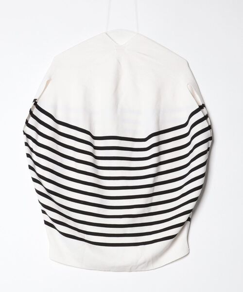 「MICA&DEAL」 ボーダー柄半袖ニット 36 ホワイト レディース_画像2