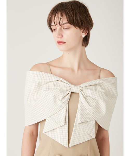 FURFUR（ファーファー） ワンピース ビッグリボンオフショルワンピース