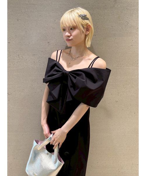 FURFUR（ファーファー） ワンピース ビッグリボンオフショルワンピース