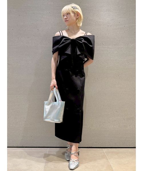 FURFUR（ファーファー） ワンピース ビッグリボンオフショルワンピース