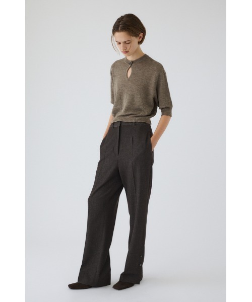 スラックス パンツ Hem design slim stretch PT ヘム デザイン スリム ストレッチ パンツ レディース