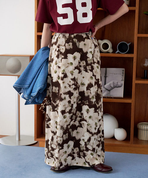 【新品タグ】【ZOZO限定】 ベーセーストック フラワープリントスカート B.C STOCK（ベーセーストック） スカート 「追加」「ZOZO限定