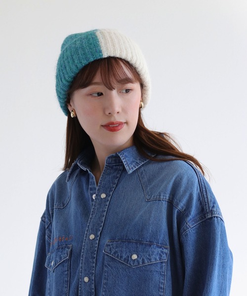 cepo（セポ） ニット帽 ニットキャップ バイカラーニット帽 レディース