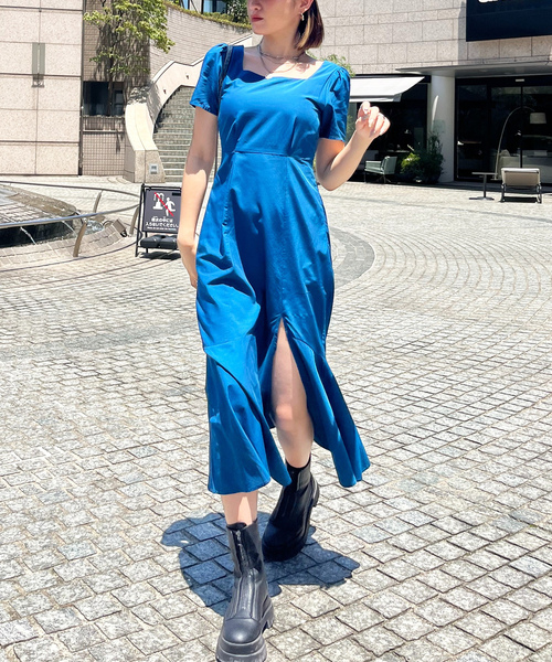 「SPIRALGIRL」 半袖ワンピース FREE ブルー レディース_画像2