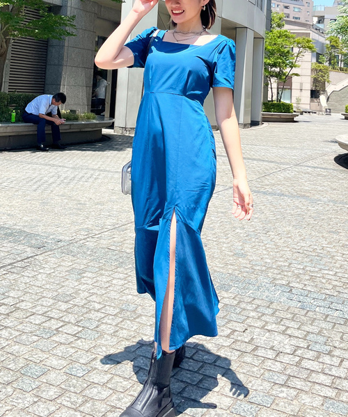 「SPIRALGIRL」 半袖ワンピース FREE ブルー レディース_画像3