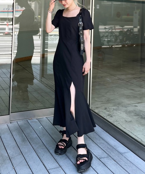 「SPIRALGIRL」 半袖ワンピース FREE ブルー レディース_画像4