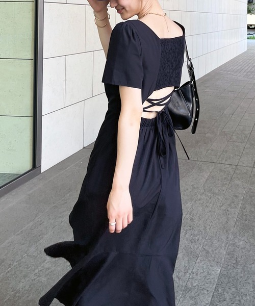 「SPIRALGIRL」 半袖ワンピース FREE ブルー レディース_画像5