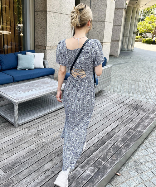 「SPIRALGIRL」 半袖ワンピース FREE ブルー レディース_画像6